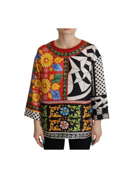 Jedwabna bluzka z nadrukiem Dolce And Gabbana