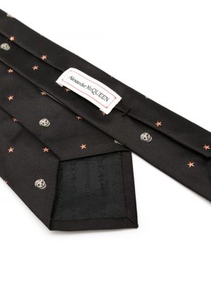 Cravate en soie à imprimé Alexander Mcqueen noir