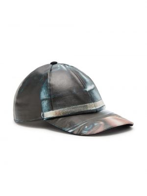 Cappello con visiera con stampa Diesel argento