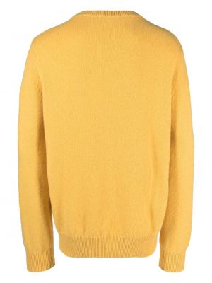 Sweter z kaszmiru z okrągłym dekoltem Mackintosh żółty