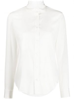 Caurspīdīgs zīda krekls Mazzarelli balts