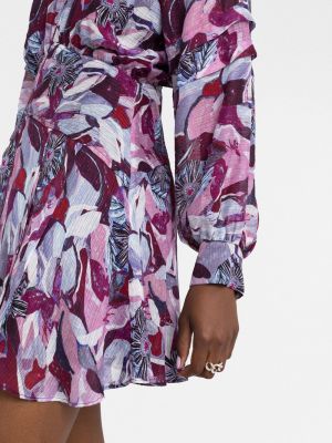 Šaty s potiskem s abstraktním vzorem Iro fialové