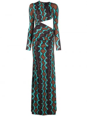 Βραδινό φόρεμα με σχέδιο με μοτίβο φίδι Roberto Cavalli