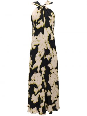 Robe longue à imprimé à motifs abstraits Tanya Taylor noir
