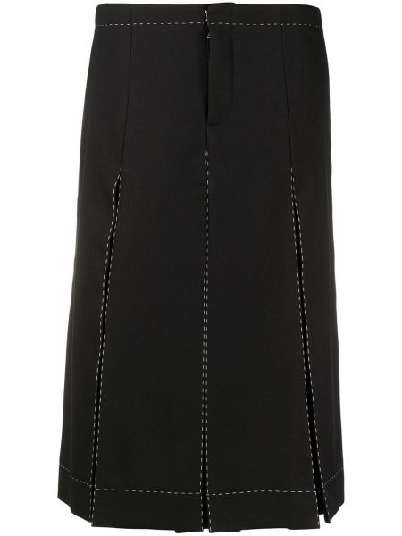 Pantalones culotte de cintura alta plisados Maison Margiela negro