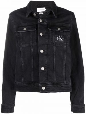 Джинсовая куртка с заплатками Calvin Klein Jeans, черный