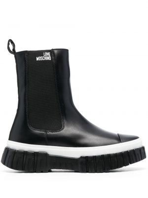 Chelsea boots s potlačou Love Moschino čierna