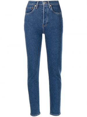Jeansy skinny z wysoką talią z paskiem Re/done - niebieski