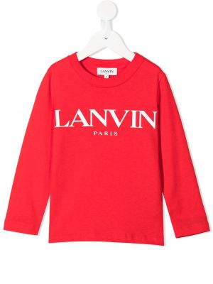 Top con stampa a maniche lunghe Lanvin Enfant rosso