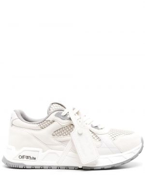 Sneakersy sznurowane koronkowe Off-white białe