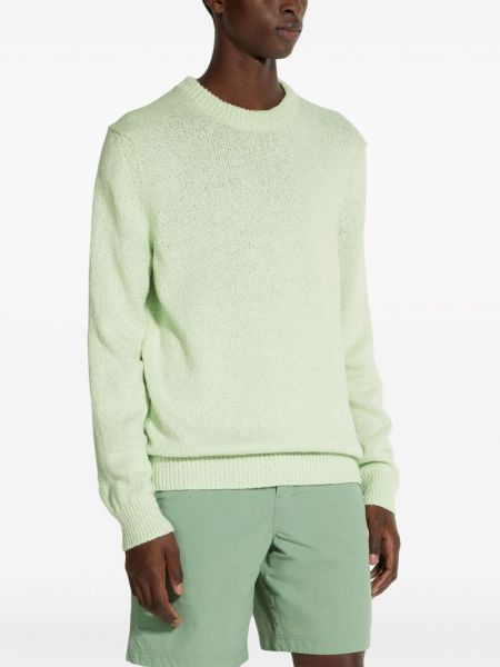 Kokvilnas džemperis ar apaļu kakla izgriezumu Zegna zaļš