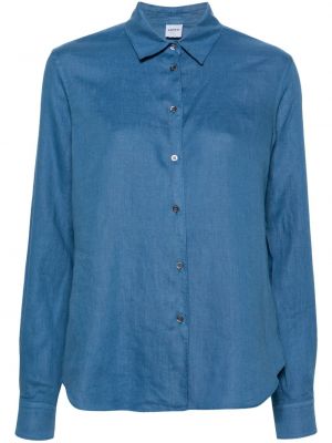 Lněná košile Aspesi modrá