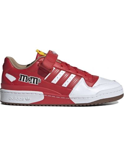 Sneakersy sznurowane skórzane Adidas Originals - czerwony
