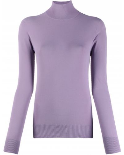 Jersey cuello alto de punto con cuello alto de tela jersey Bottega Veneta violeta