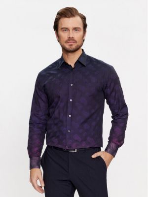 Marškiniai slim fit Boss violetinė