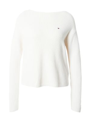 Laza szabású pulóver Tommy Hilfiger fehér