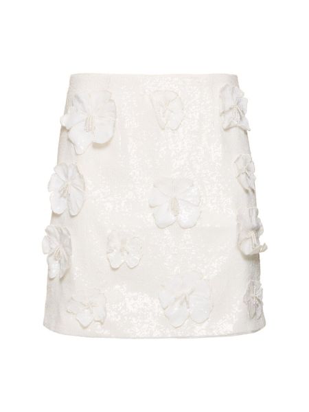 Květinové mini sukně Rotate bílé