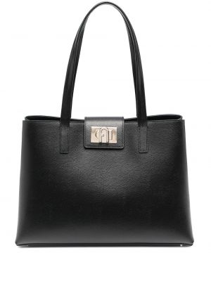 Læder shopping bag Furla sort