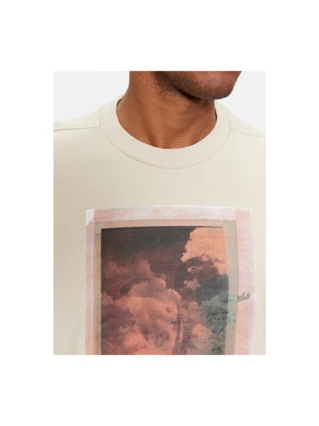 Bluza z nadrukiem Ck Calvin Klein beżowa