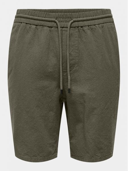 Kraťasy relaxed fit Only & Sons khaki