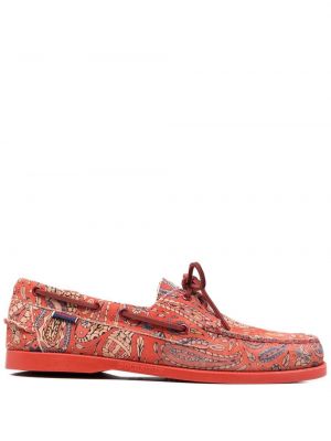 Paisley-kuvioiset printti mokkasiinit Sebago punainen