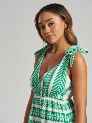 Жаккард платье South Beach зеленое