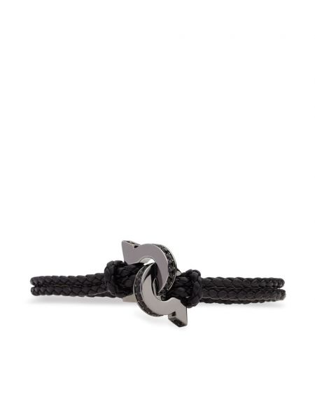 Bracelet manchette à imprimé en cristal Ferragamo noir