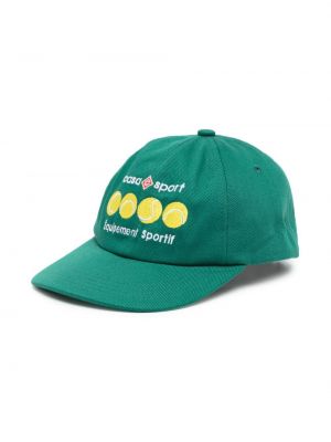 Памучна шапка с козирки бродирана Casablanca зелено