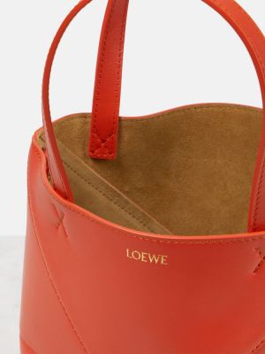 Kožená shopper kabelka Loewe oranžová