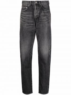 Zúžené džínsy s vysokým pásom Saint Laurent čierna