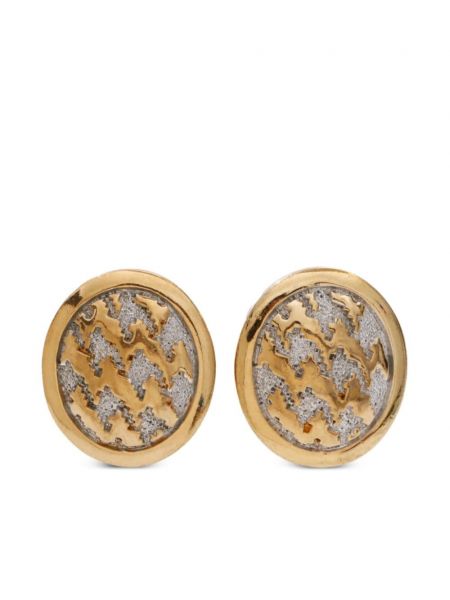 Boucles d'oreilles à boutons à motifs abstraits Christian Dior Pre-owned doré