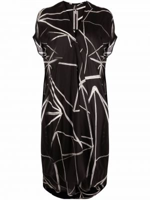 Sukienka mini z nadrukiem z dekoltem w serek z krótkim rękawem Rick Owens - сzarny