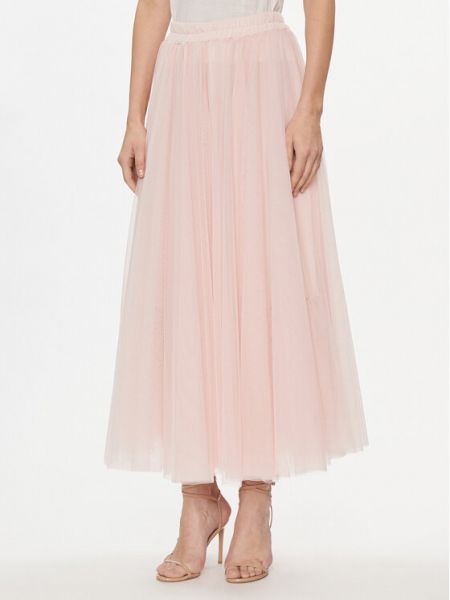 Tylová priliehavá dlhá sukňa Kontatto ružová