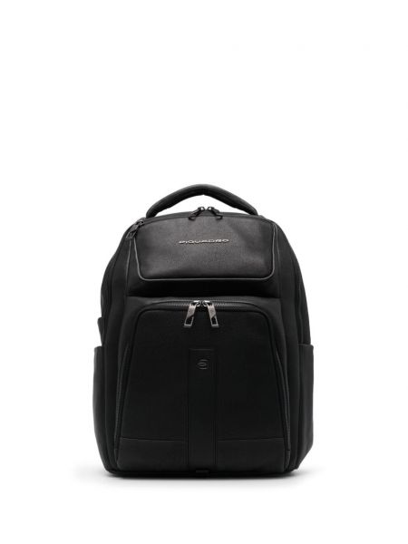 Leder laptop-rucksack Piquadro schwarz