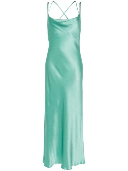 Saténové midi šaty Antonelli zelené