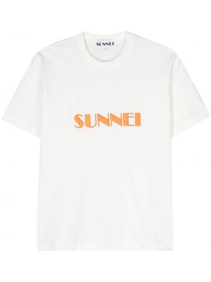Памучна тениска бродирана Sunnei