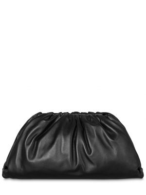 Usnjena pisemska torbica Bottega Veneta črna