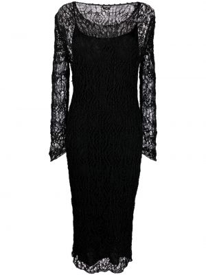 Коктейлна рокля с дантела Tom Ford черно
