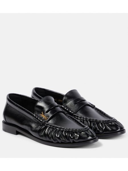 Δερμάτινα loafers Saint Laurent μαύρο