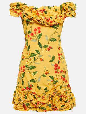 Květinové bavlněné šaty Agua By Agua Bendita oranžové