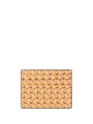 Paisley-muster mustriline nahast rahakott Etro