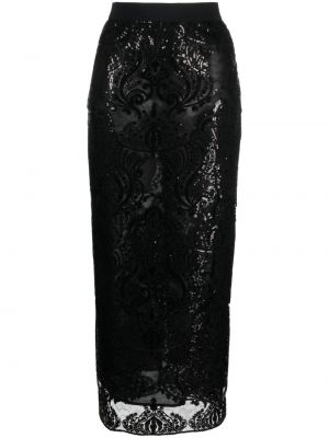 Flitrovaná dlhá sukňa Semicouture čierna