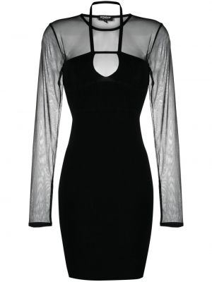 Мрежеста коктейлна рокля Dondup черно
