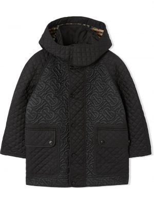 Hette duffle coat for jenter Burberry Kids svart