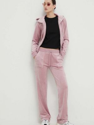 Бархатные спортивные штаны Juicy Couture розовые