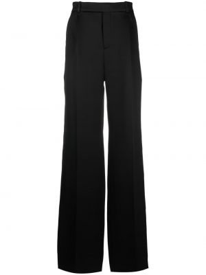 Jedwabne satynowe spodnie Saint Laurent czarne