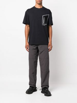 Asimetriškas raštuotas marškinėliai su kišenėmis A-cold-wall* juoda