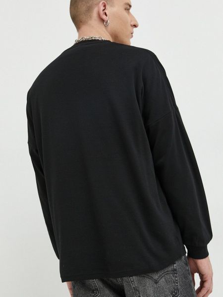 Bavlněné tričko s dlouhým rukávem s potiskem s dlouhými rukávy Gcds černé