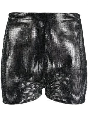 Shorts di jeans a vita alta con cristalli Giuseppe Di Morabito