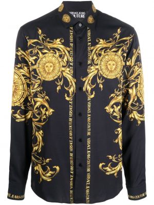 Trykt floral dongeriskjorte Versace Jeans Couture svart